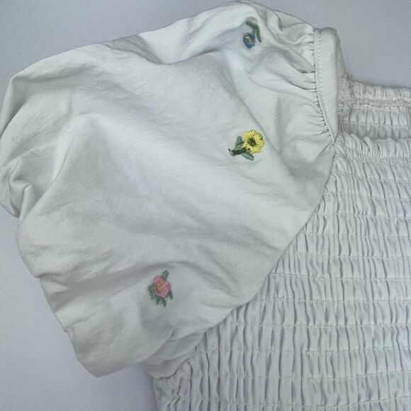 ~ Rachel Zoe 6x Bubble Dress Girls Short Sleeve Embroidery Floral White Dressy - Picture 11 of 12